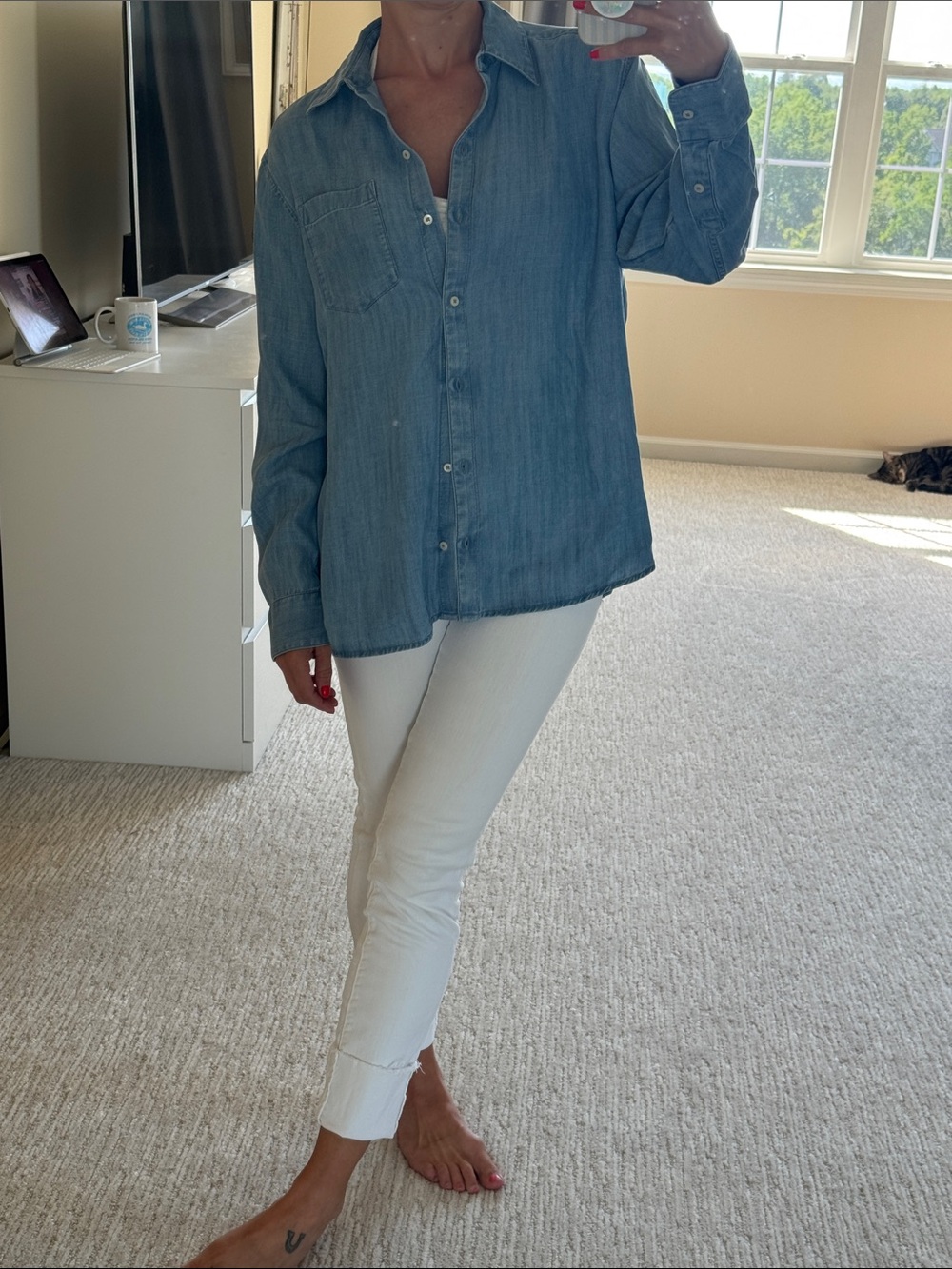 Vineyard Vines Light Blue Denim Button-Down Shirt - Picture 3 of 6
